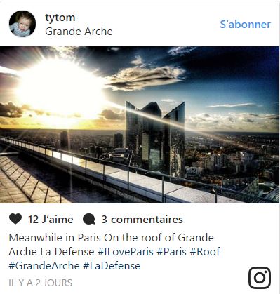 Toit de la Grande Arche (c) @Tytom Instagram