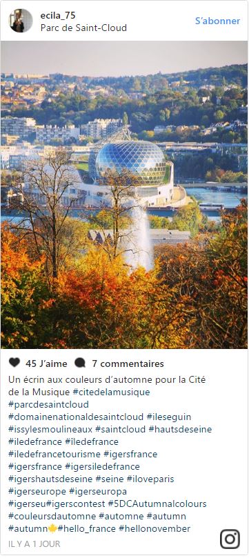 Domaine national de Saint-Cloud (c) @ecila75 - Instagram 